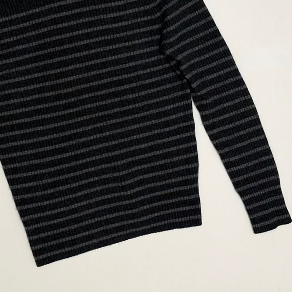 Men's‎ VINCE Cashmere Striped Turtleneck Sweater Gray Ribbed Knitwear X-Large - Picture 9 of 13
